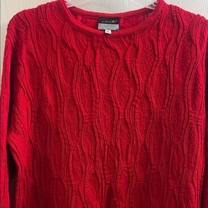 COOGI Vibrant Red Cable Knit Sweater
